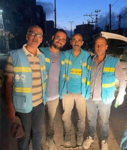 Quatre techniciens palestiniens qui ont rétabli le réseau internet à Gaza